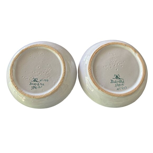 Set Of 2 Hand-Painted Floral Ceramic Bowls From Talavera Spain - Picture 2 of 3